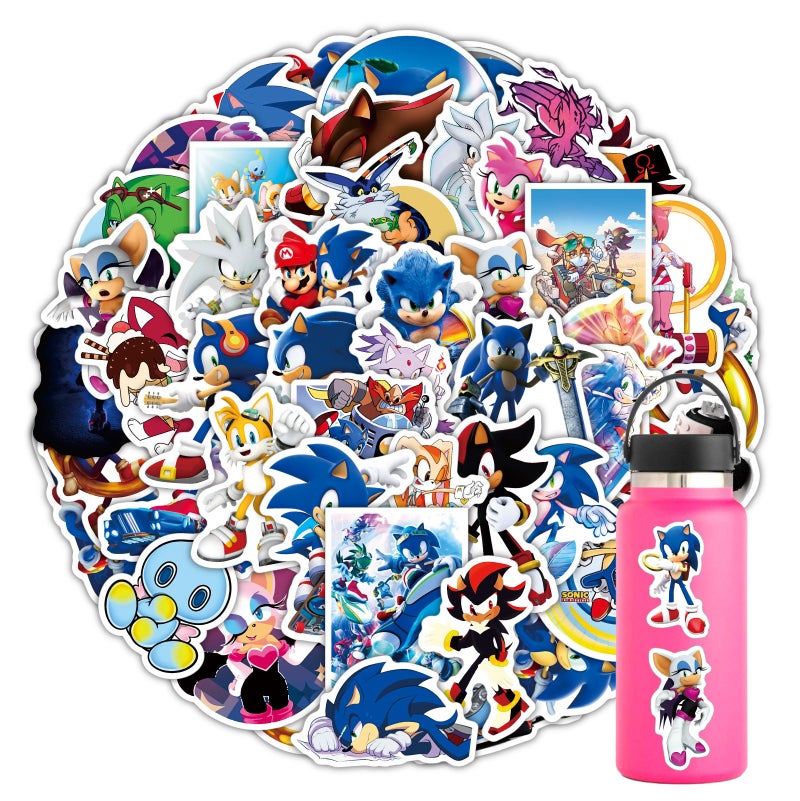 Waterproof Sonic Stickers 50-100pcs for Luggage Laptop Cup - Image 5