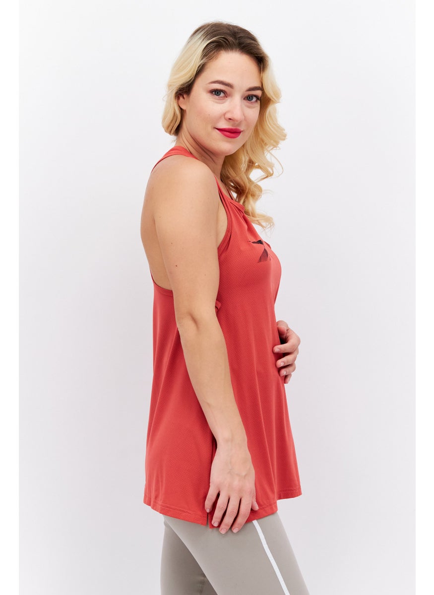 Reebok Women Sportswear Fit Sleeveless Training Top, Red  - Image 4