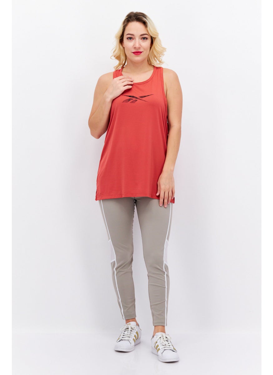 Reebok Women Sportswear Fit Sleeveless Training Top, Red  - Image 3