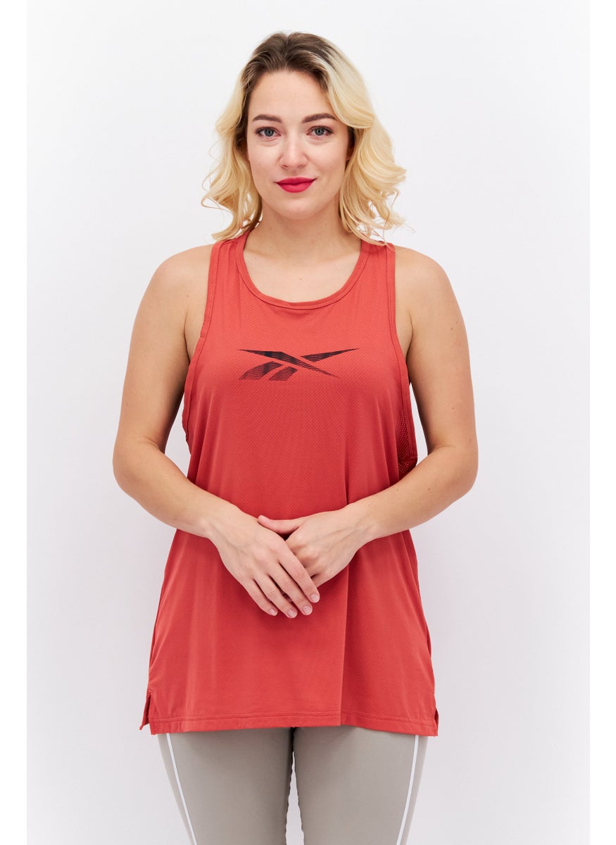 Reebok Women Sportswear Fit Sleeveless Training Top, Red  - Image 1