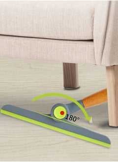 NIBEMINENT 2 Pack Foldable Window Squeegee Cleaner Tool Multipurpose Wooden Handle Rubber Wiper Blades for Bathroom Cleaning  - Image 4