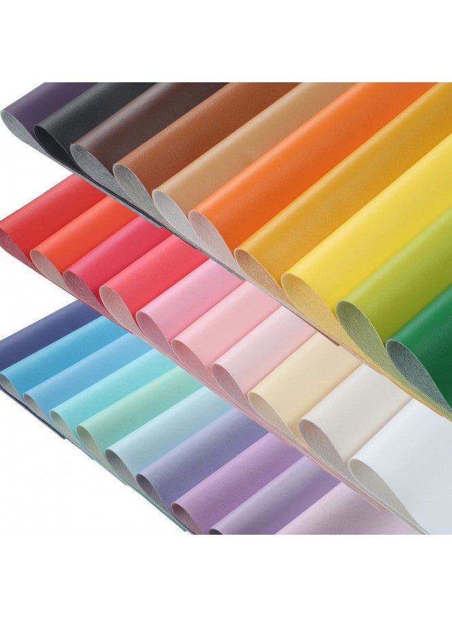 CDY CDY Smooth Faux Leather Sheets : 30Pcs/Set 8.2" x 6"Pastel Colors Leather Fabric Sheets Suitable for Making Bows, Leather Earrings, Hair Accessories DIY Projects (Smooth 30Pcs)  - Image 2