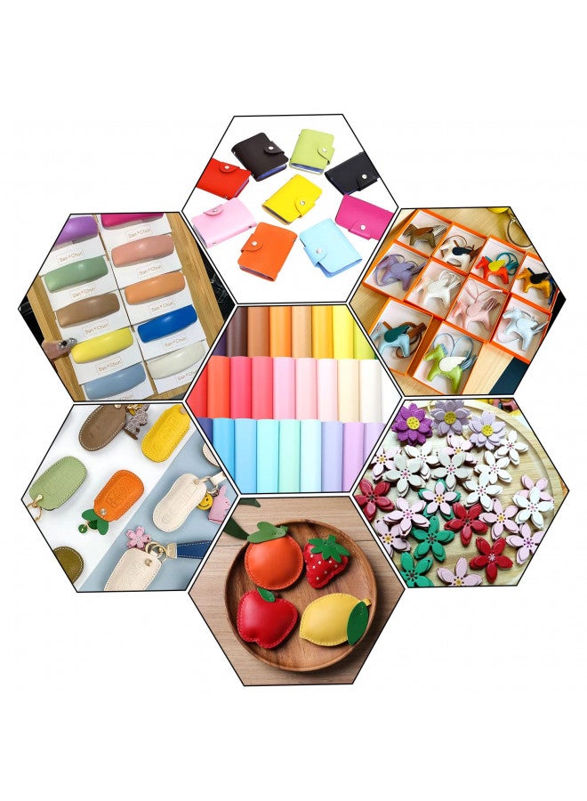 CDY CDY Smooth Faux Leather Sheets : 30Pcs/Set 8.2" x 6"Pastel Colors Leather Fabric Sheets Suitable for Making Bows, Leather Earrings, Hair Accessories DIY Projects (Smooth 30Pcs)  - Image 4