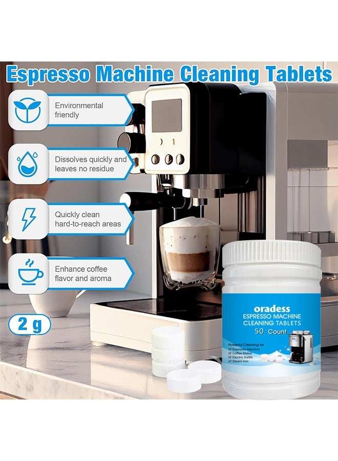 50PCS All-Purpose Espresso Machine And Coffee Maker Cleaning Tablets Also Works For Water Bottle Coffee Cup Stainless Steel Cup Kettle Limescale Removal - Image 4