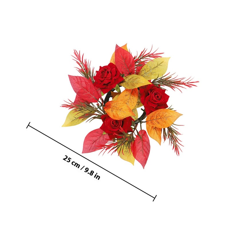 Front Door Hanging Wreath Rose Wreath Hanging Decor Decorative Wreath Pendant - Image 2