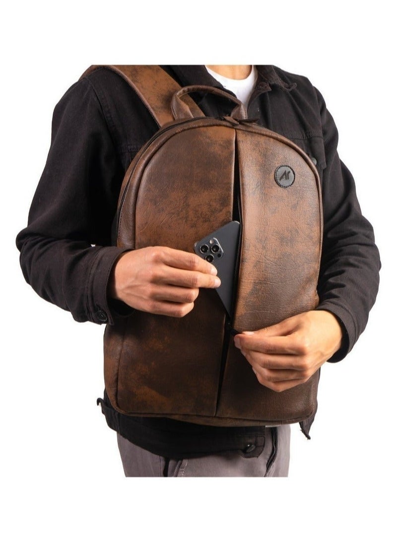 Ar supply Ar Back Slim by Arij Bags | Laptop Backpack, Slim Design, Dedicated Laptop Compartment, Outer Pockets, Work, University and Daily Use (42 × 27 × 9 cm) (Brown) - Image 2