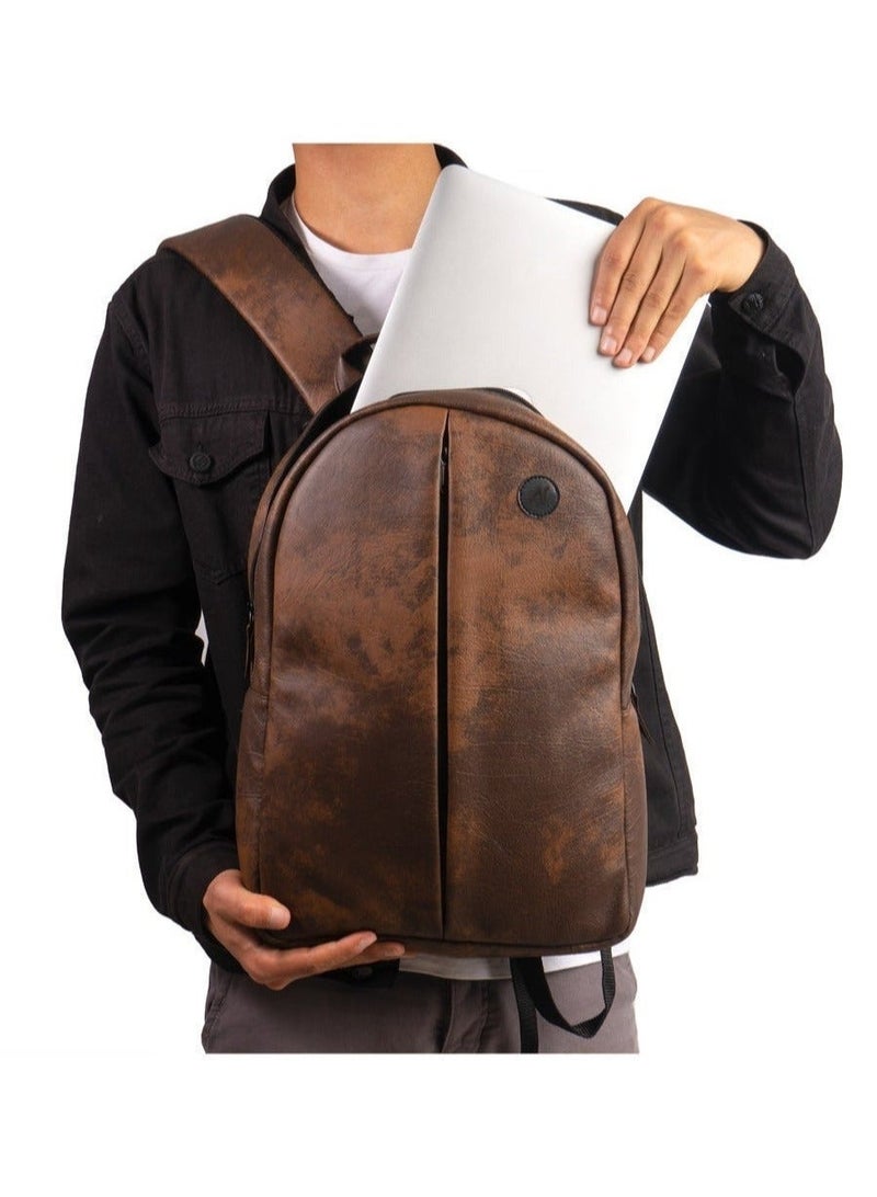 Ar supply Ar Back Slim by Arij Bags | Laptop Backpack, Slim Design, Dedicated Laptop Compartment, Outer Pockets, Work, University and Daily Use (42 × 27 × 9 cm) (Brown) - Image 3