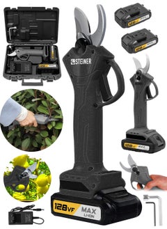Steiner German 128 Vf 10 Ah Professional Double Battery Vineyard Shears Branch Pruning Shearing Shears Machine with Bag Black  - Image 1