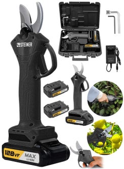 Steiner German 128 Vf 10 Ah Professional Double Battery Vineyard Shears Branch Pruning Shearing Shears Machine with Bag Black  - Image 2