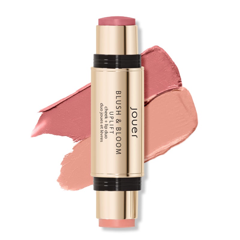 Jouer Blush  Bloom Cheek  Lip Duo  Hydrating Cream Blush Stick for Lip and Cheek Tint  Moisturizing Rose Hip and Squalane Oil Formula Uplift