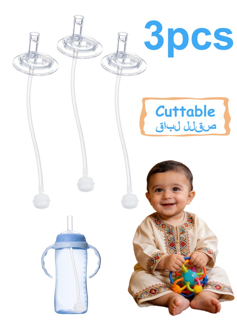 3Pcs Replacement Weighted Straws for , Silicone Gravity Ball Straw Replacment for Soft Bottle Straws for Sippy Cup, No Spill, Weighted Straw Kit - Image 1