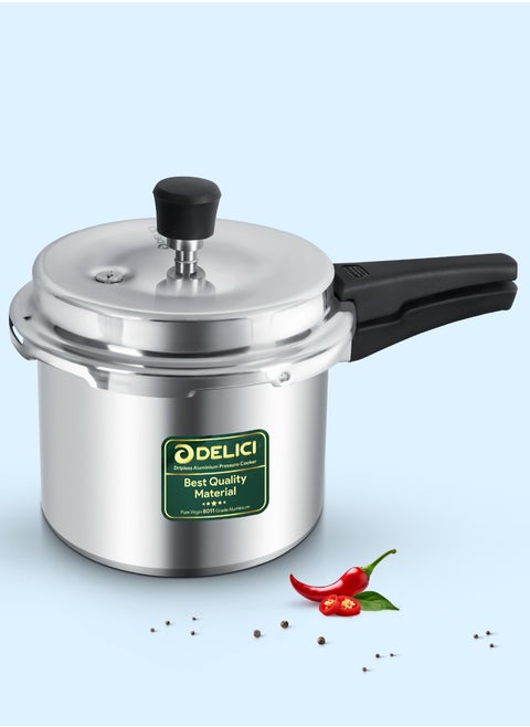 3Liters Dripless 3-Litre Pressure Cooker (ADPC3E) - Premium Virgin Aluminum, Smart Spillage Control, High Thermal Heating, Quality Regulator, Leak-Free Lid, Heat-Proof Handle, Anti-Bulging Bottom Dripless Pressure Cooker 3 LTR
