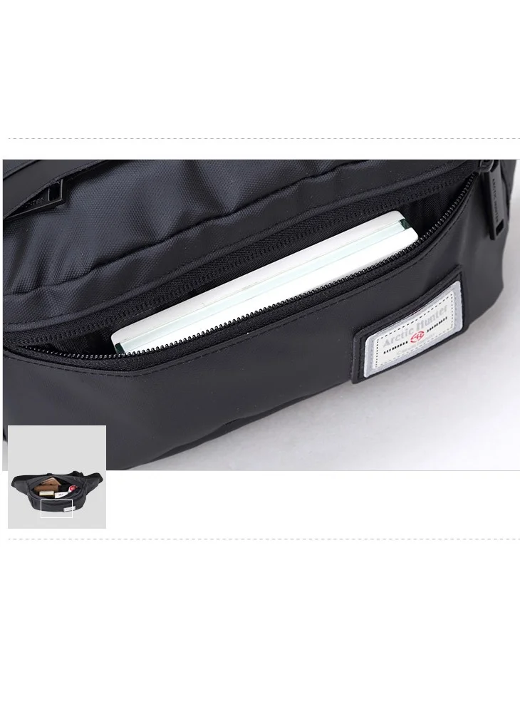 أركتيك هانتر Casual Lightweight Belt Bag Waterproof Money and Phone Waist Bag Dual Pocket Black YB14001