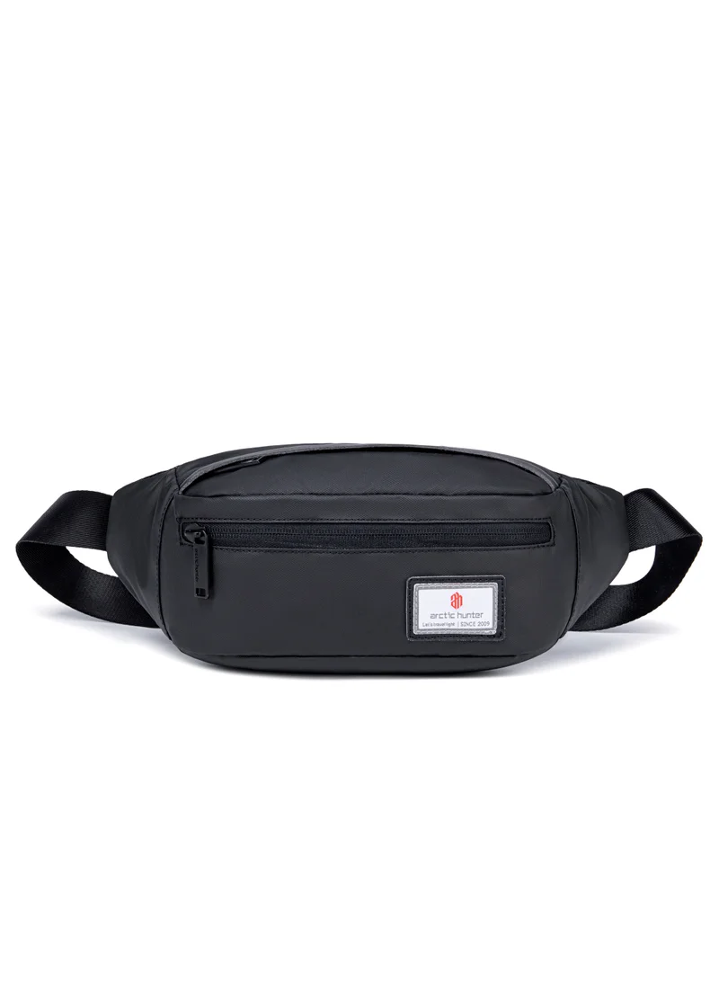 أركتيك هانتر Casual Lightweight Belt Bag Waterproof Money and Phone Waist Bag Dual Pocket Black YB14001
