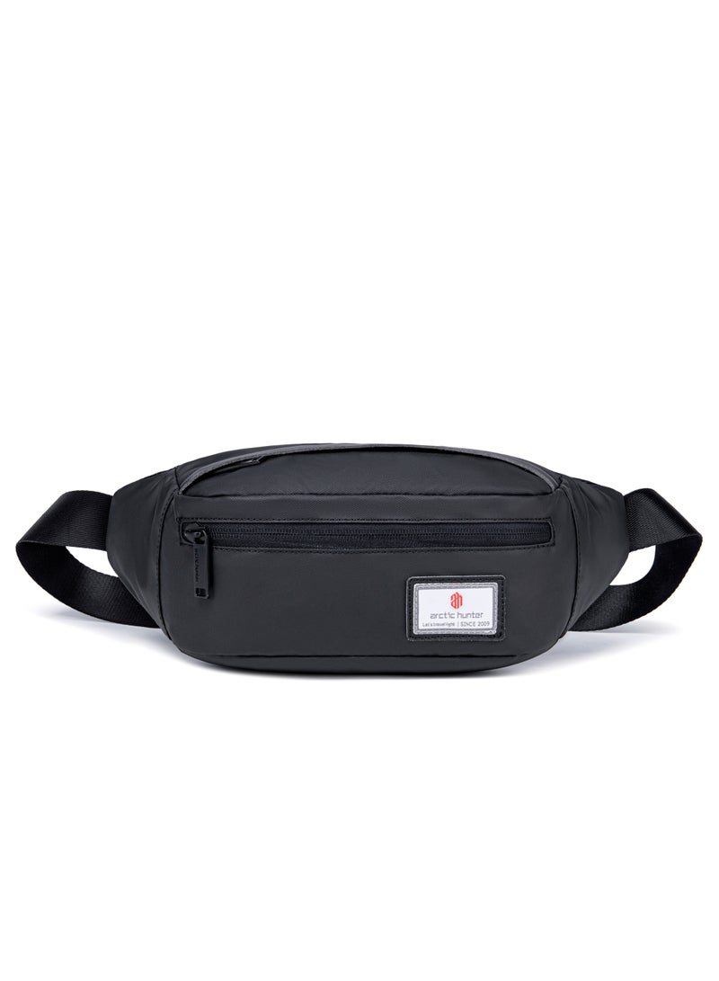 ARCTIC HUNTER Casual Lightweight Belt Bag Waterproof Money and Phone Waist Bag Dual Pocket Black YB14001  - Image 3