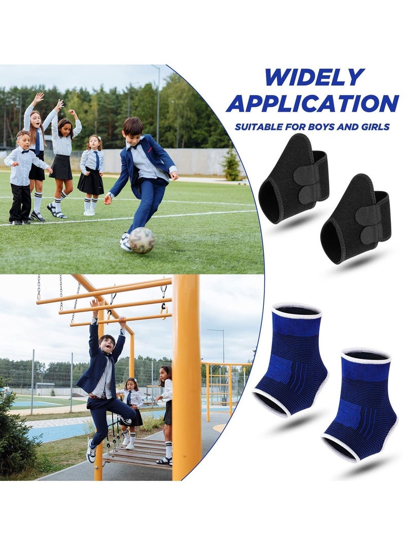 Y&D Children's Ankle Support,2 Pairs of Sports Anti-Sprain Protector Brace Adjustable Foot Protection Fixed Belt Breathable Pressure Support (M) - Image 2