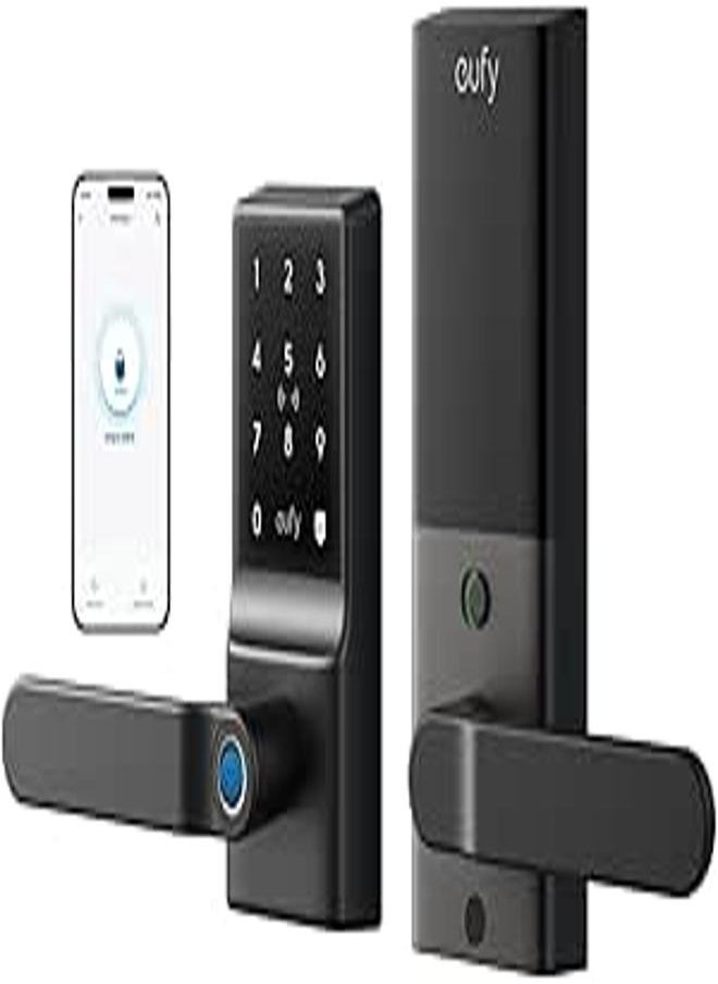 eufy Smart Lock C33, Fingerprint Keyless Door Lock With Handle, Built-In Wi-Fi, App Remote Control, Biometric Door Knob For Entry Door, Auto Lock, Ip53 Waterproof  - Image 1