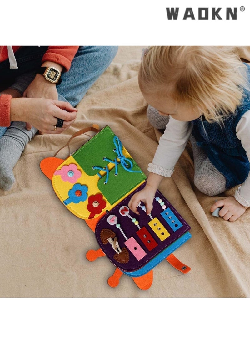 WAOKN - Busy Board for Toddlers 1-3, Giraffe Montessori Sensory Toys,Plane Travel Activities Educational Toys,Busy Board for 1+ Year Old Basic Dress Skills Toys for Boys & Girls Gifts - Image 1