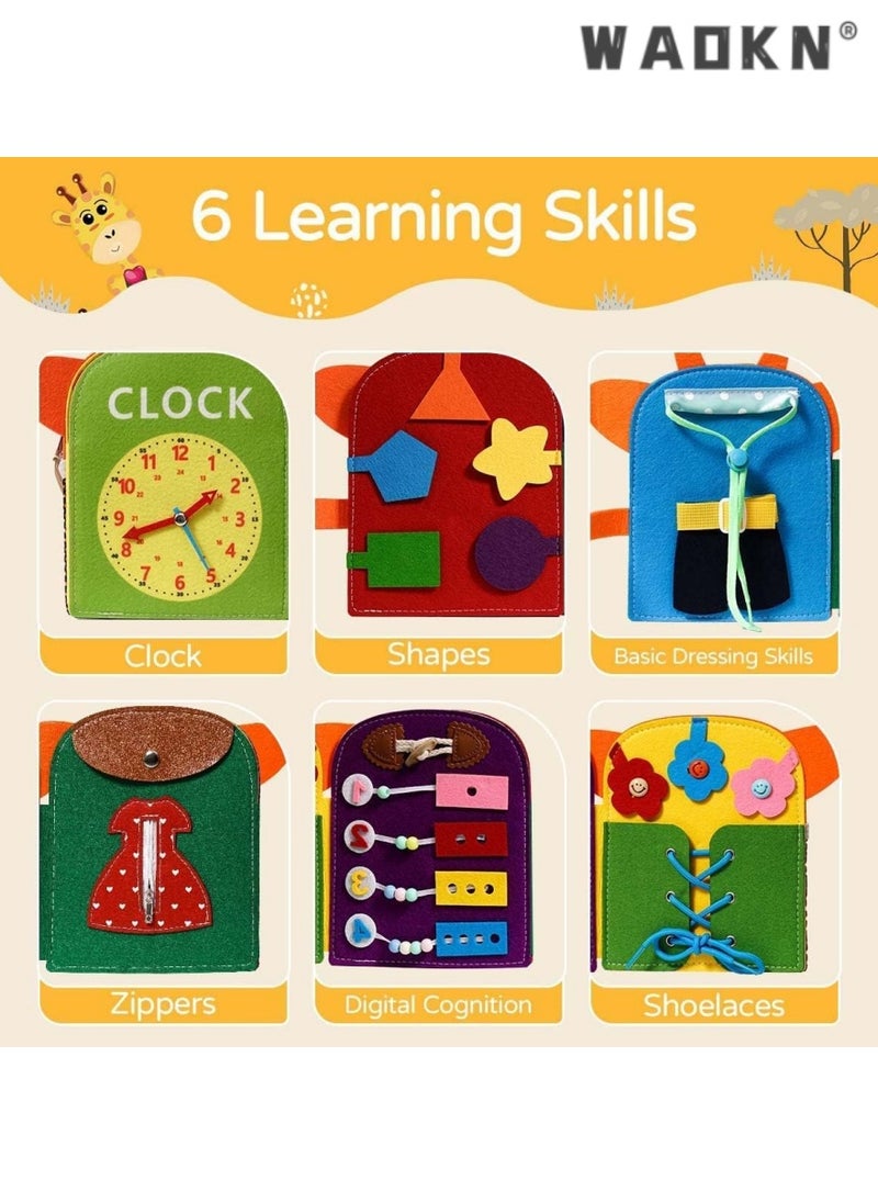 WAOKN - Busy Board for Toddlers 1-3, Giraffe Montessori Sensory Toys,Plane Travel Activities Educational Toys,Busy Board for 1+ Year Old Basic Dress Skills Toys for Boys & Girls Gifts - Image 1