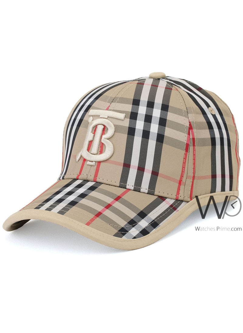 BURBERRY Burberry BT Baseball Hat Beige Motif Icon Stripe Cotton Cap  - Image 1