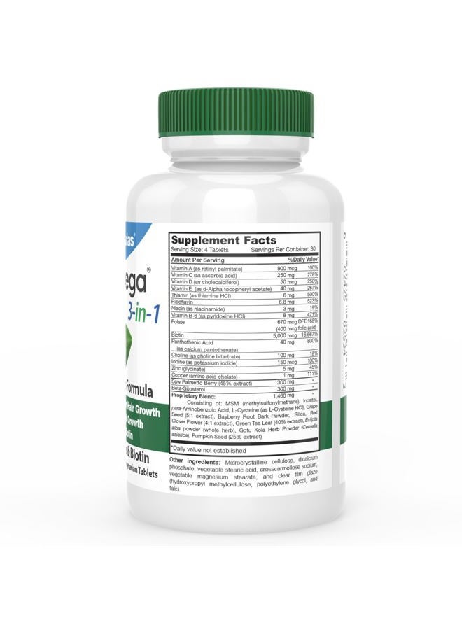 DrFormulas HairOmega 3-in-1 Hair Growth Vitamins with DHT Blocker Biotin Hair Skin and Nails Supplement for Women & Men (120 Pills) - Image 2