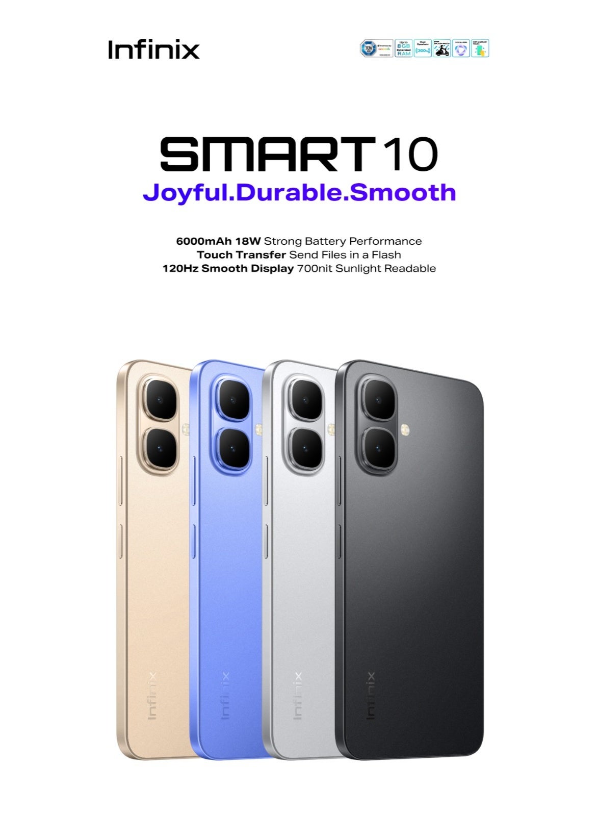 Infinix Smart 10 Dual SIM Black 3GB RAM 64GB 4G - Middle East