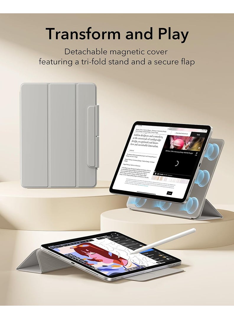Theodor Slim Magnetic Case for iPad Air 13 Inch (M4 2026 / M3 2025 / M2 2024) – Trifold Stand iPad Air 13 Cover with Pencil Holder, Auto Sleep/Wake, Durable Protective Case – Grey - Image 3