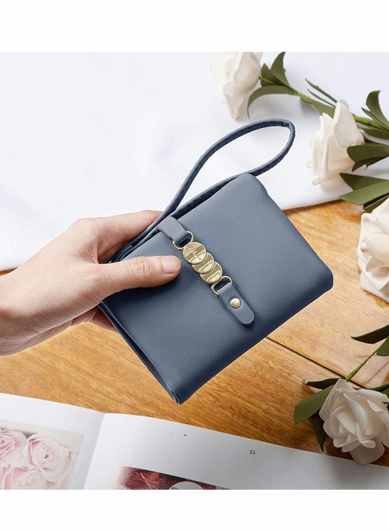 KASTWAVE Small Wallet for Women Rfid Bifold Wristlet,Ladies Wallets for Card Coin, Change Purse with Wrist Strap - Image 3