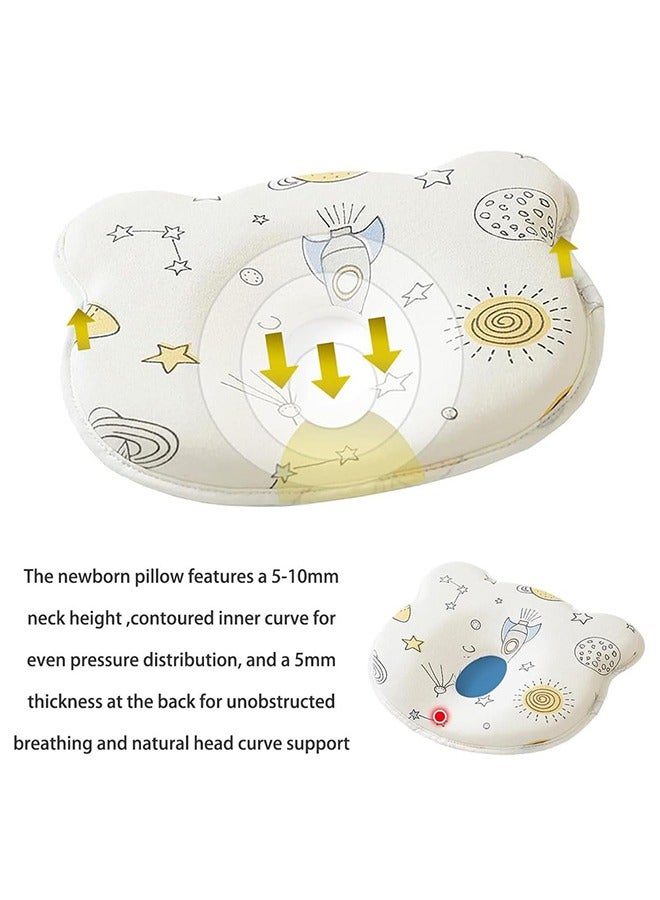 بيبي لاند وسادة أطفال ناعمة ومريحة ، تمنع النوم المسطح وتأخذ شكل رأس الرضع، مثالية للنوم ودعم الرأس لحديثي الولادة والرضع من عمر 0-36 شهر (سبيس)، رغوة الذاكرة - Image 3