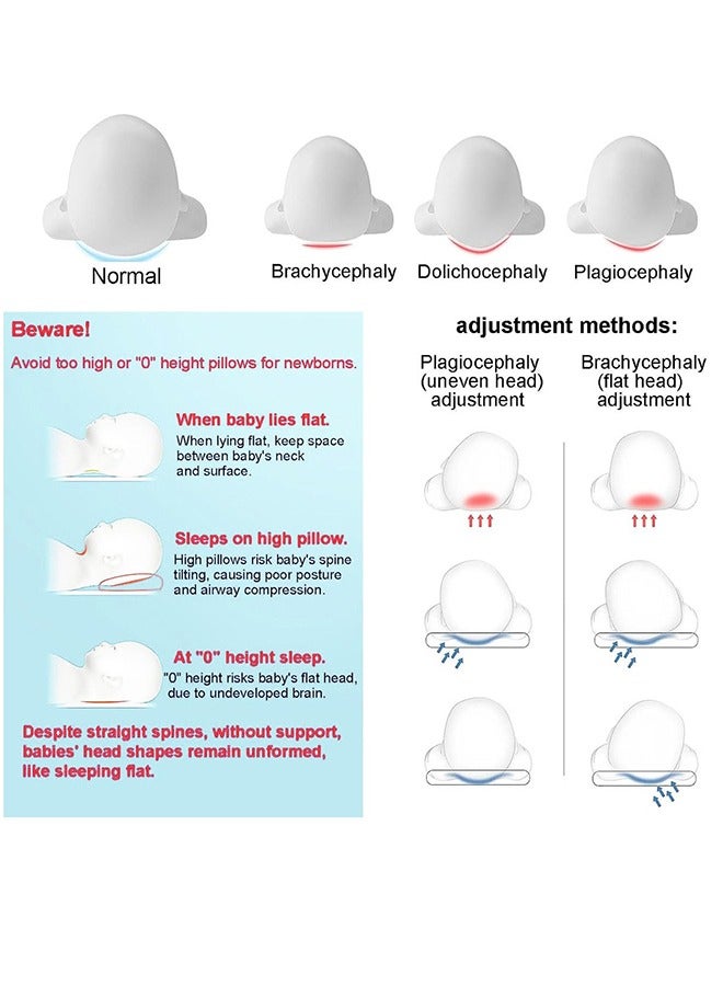 بيبي لاند وسادة أطفال ناعمة ومريحة ، تمنع النوم المسطح وتأخذ شكل رأس الرضع، مثالية للنوم ودعم الرأس لحديثي الولادة والرضع من عمر 0-36 شهر (سبيس)، رغوة الذاكرة - Image 4