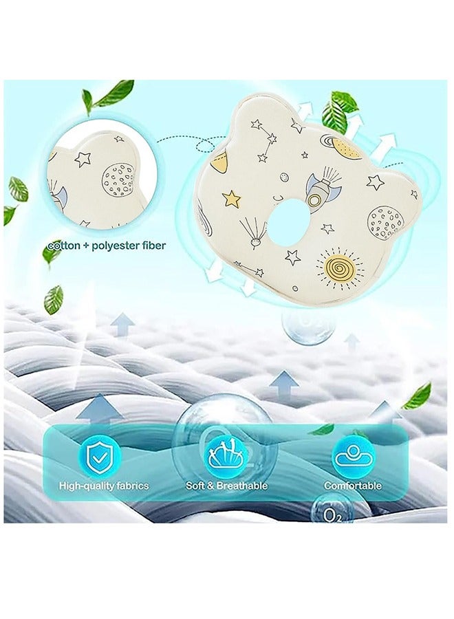 بيبي لاند وسادة أطفال ناعمة ومريحة ، تمنع النوم المسطح وتأخذ شكل رأس الرضع، مثالية للنوم ودعم الرأس لحديثي الولادة والرضع من عمر 0-36 شهر (سبيس)، رغوة الذاكرة - Image 5