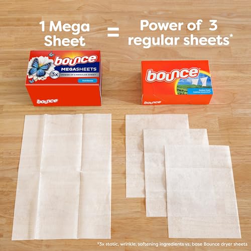 Bounce Mega Dryer Sheets, Fresh Breeze, 130 Count, Mega Fabric Softener Sheets with Static Control, Wrinkle Reduction, Extra Softness, Lasting Scent, Repels Lint - Image 4