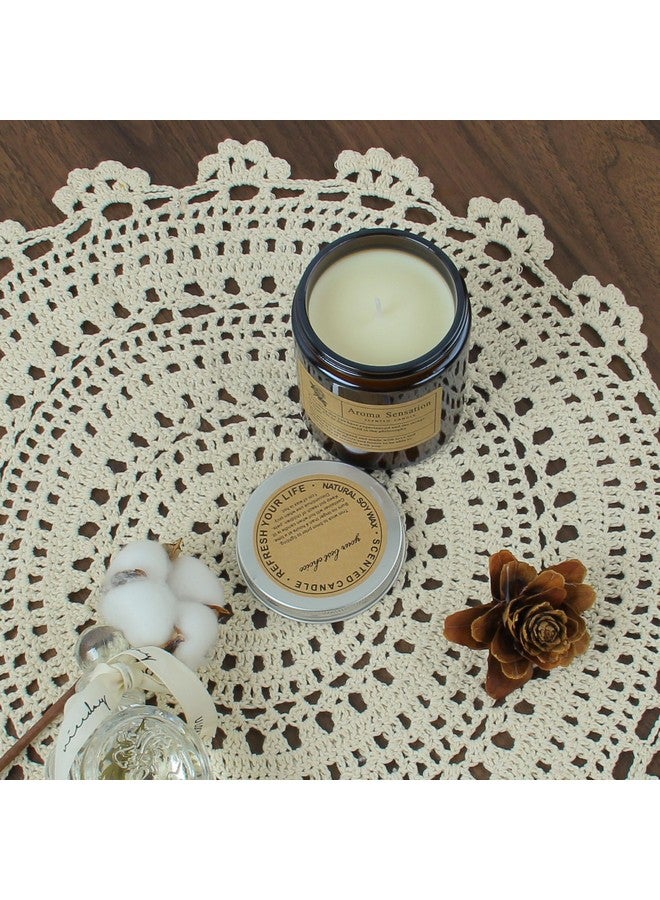 kilofly Handmade Crochet Round Cotton Lace Table Placemats Doilies Value Pack [Set of 4], Medallion,17 inch, Beige - Image 5