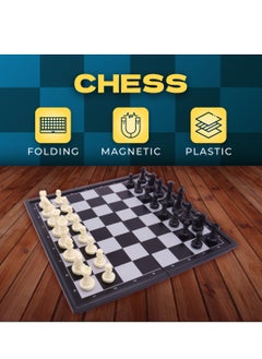 UniTrain Magnetic Portable Medium Chess Board Game Set - Travel Chess Set with Folding Board and Chessmen  - Image 3