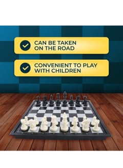 UniTrain Magnetic Portable Medium Chess Board Game Set - Travel Chess Set with Folding Board and Chessmen  - Image 4