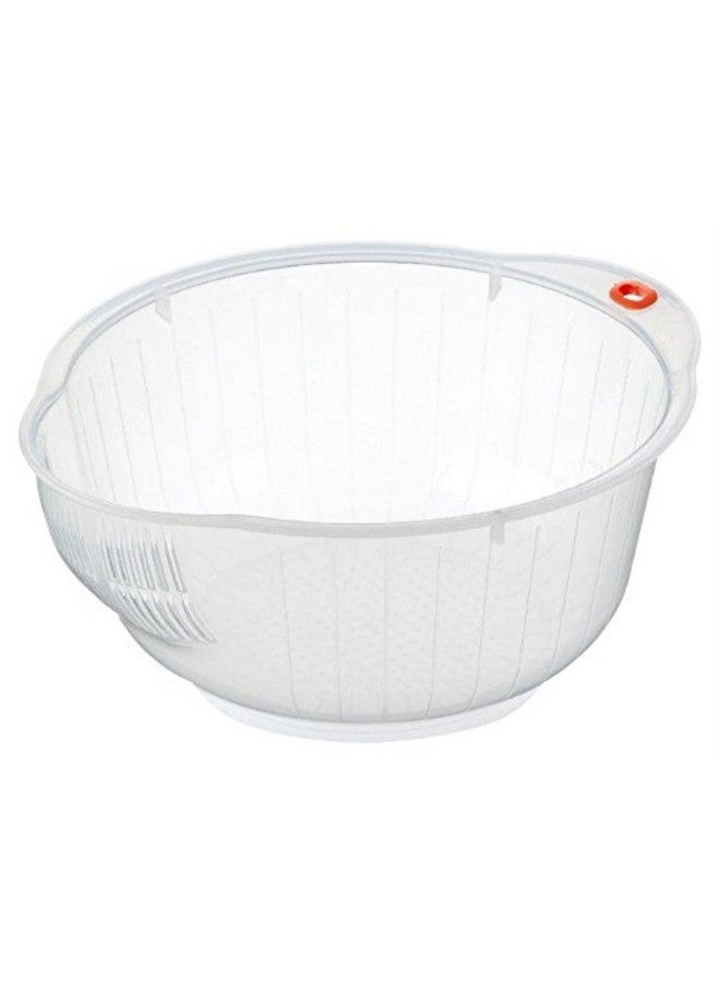 Inomata Plastic Japanese Rice Washing Bowl with Strainer, 2 quart - Image 1