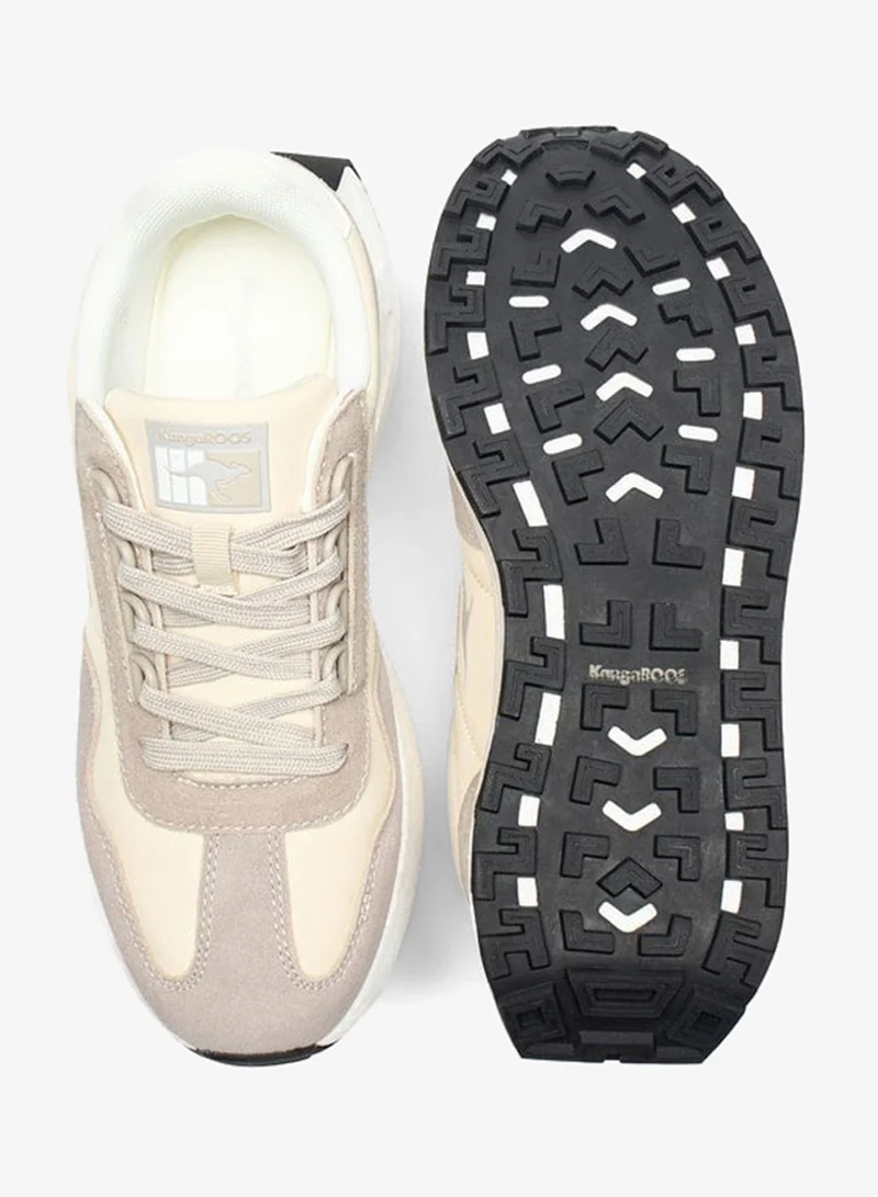 kangaROOS BEIGE Women's Logo Detail Walking Shoes with Lace-Up Closure for Women | Best Price UAE