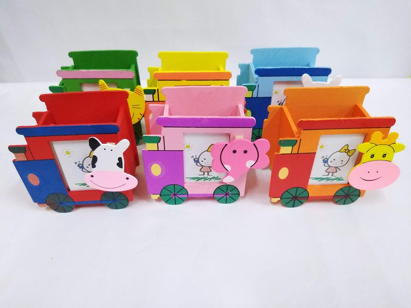 GOLD LEAF Wooden Pen Stand with Photo Frame for Kids Birthday Return Gifts (Multicolor, Pack of 6) - Image 3