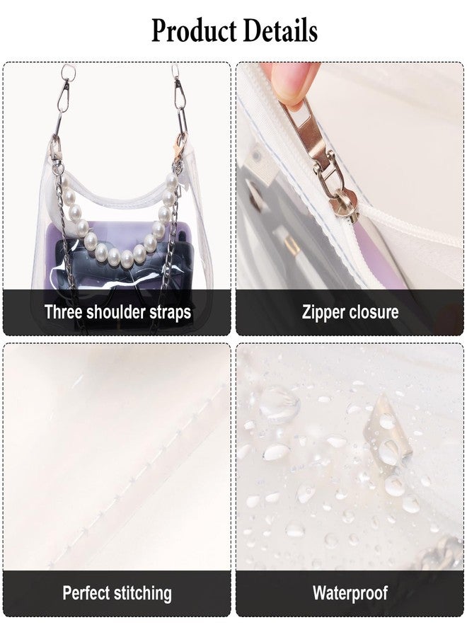 Heliltd Clear Purse for Stadium Events Small Clear Bag Stadium Approved Bag With 3 Strap 7 x 2.8 x 6 inches Stadium Approved Bags for Concerts - Image 4