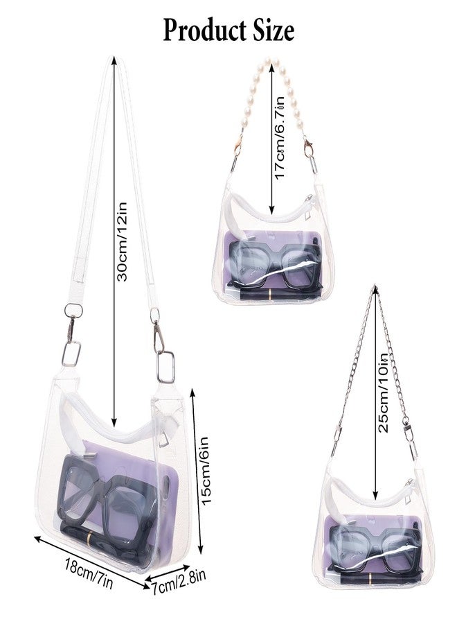 Heliltd Clear Purse for Stadium Events Small Clear Bag Stadium Approved Bag With 3 Strap 7 x 2.8 x 6 inches Stadium Approved Bags for Concerts - Image 3