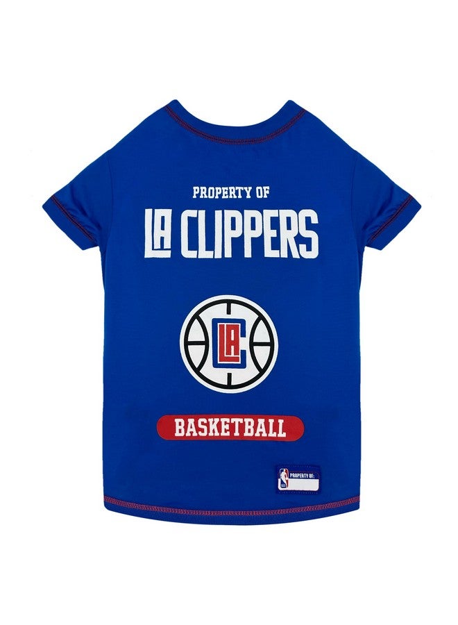Pets First Cute Dog T-Shirt, X-Small - NBA Los Angeles Clippers Dog & Cat Shirt with Basketbal Team Logo. A Comfortable & Fashionable Yet Durable Pet Outfit, Blue (LAC-4014-XS) - Image 1