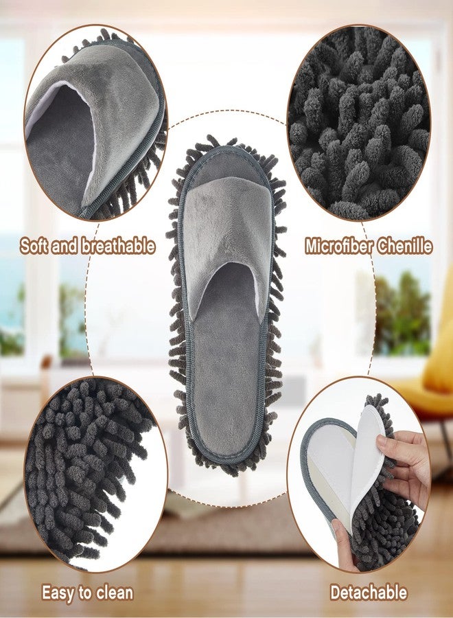 Jecery 4-Pair Washable Microfiber Mop Slippers - Detachable Dusting Shoes for Floor Cleaning, Home & Office Use - Suitable for Women & Men(L Size) - Image 3