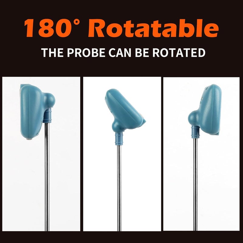 KT THERMO Digital Candy Thermometer with Adjustable Display, 304 Stainless Steel Probe, -58°F~572°F, Includes 2 Pot Clips & Heat-Insulating Pad for Sugar Syrup, Jam, Chocolate, Frying Oil (Blue) - Image 5