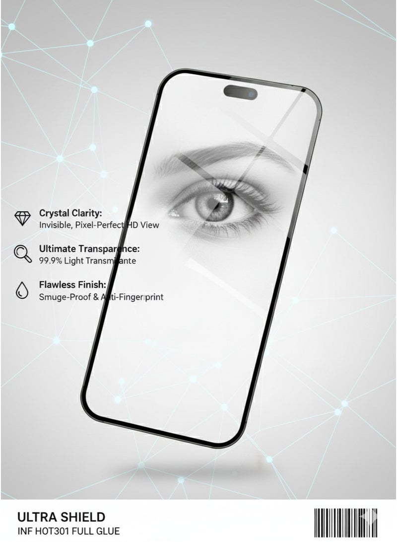 واقي شاشة لهاتف iPhone 15 مصنوع من الزجاج المقوى، شفاف عالي الدقة، مضاد للخدش، مناسب للحافظات، سهل التركيب - Image 4