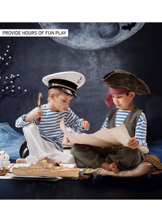 Puzzled 3D Puzzle Battleship Navy Ship Wood Craft Construction Kit Educational Diy Wooden Toy Assemble Model Unfinished Craft Hobby Navy Ship Puzzle To Build & Paint For Decoration 122 Pieces Pack  - Image 5