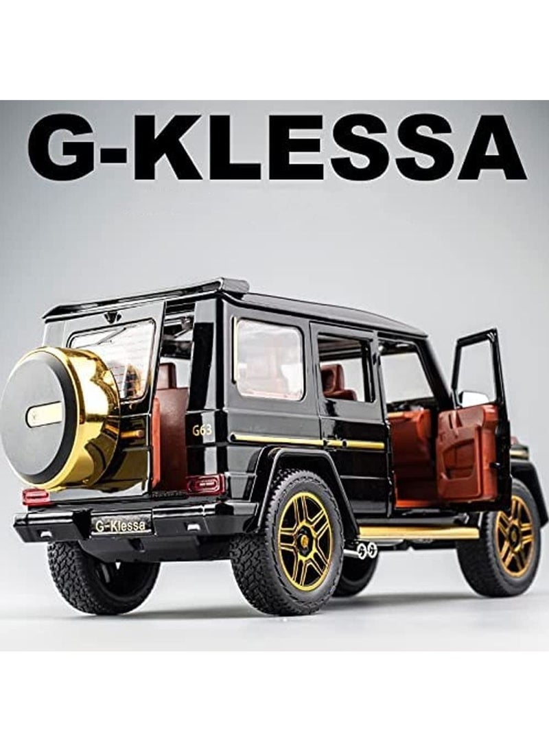 CHE ZHI - 1:24 Scale Mercedes Benz V12 G63 AMG Diecast Model Cars Zinc Alloy Pull Back Toy car with Sound and Light for Kids Boy Girl Gift, Black - Image 1