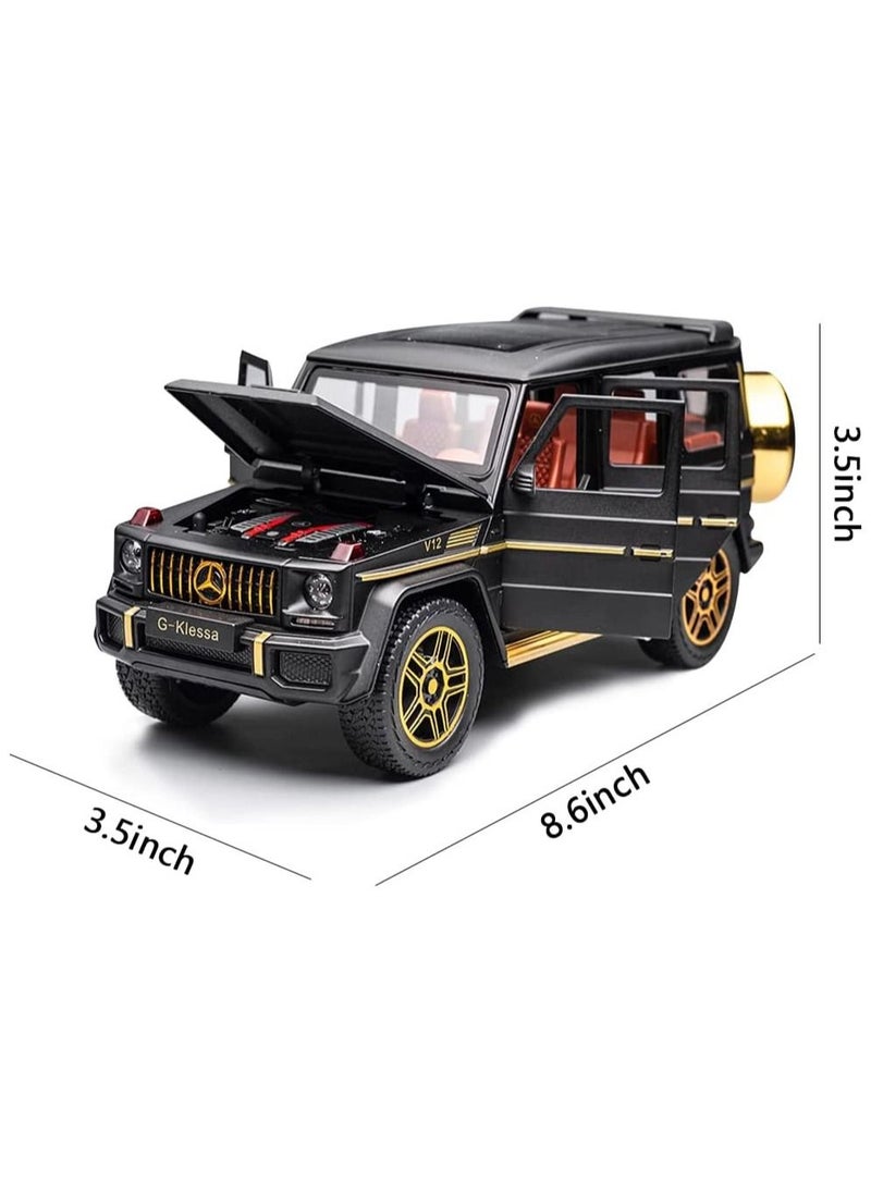 CHE ZHI - 1:24 Scale Mercedes Benz V12 G63 AMG Diecast Model Cars Zinc Alloy Pull Back Toy car with Sound and Light for Kids Boy Girl Gift, Black - Image 1