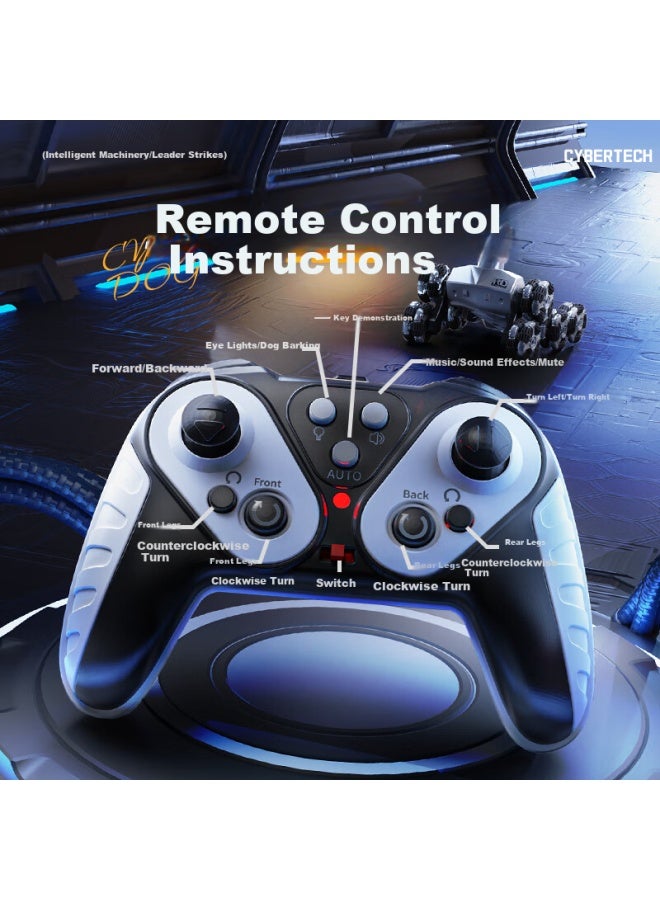 Dimanqi Remote Control Robot Dog Children's Toy, Boys' Car, Eight-wheel Gesture Transforming Robot, Birthday Gift, Dual Batteries - Image 2
