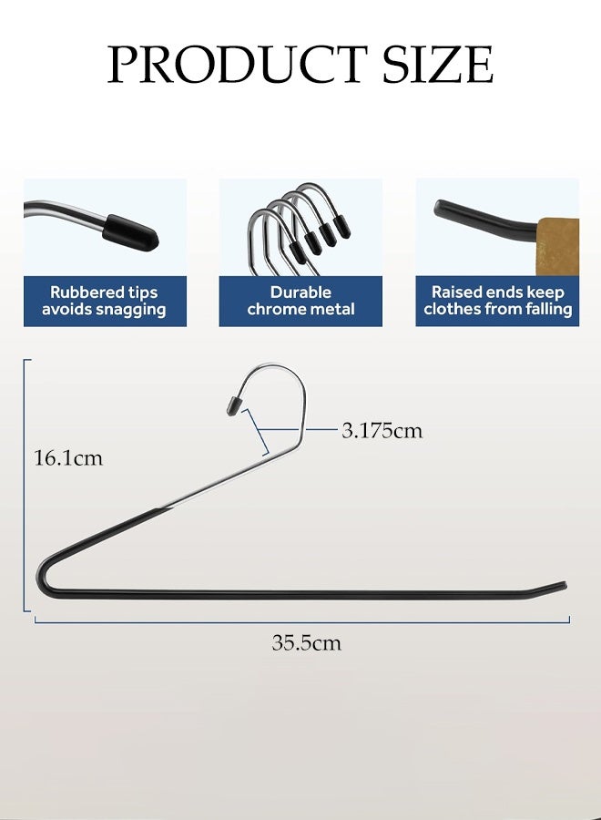 30 Packs Pants Hangers,Open Ended Trouser Hangers,Anti-Rust Metal Hangers,Closet Clothes Hangers,Non Slip,Strong and Durable,Space Saving,for Pants,Jeans, Slacks, Blanket,Scarf,35.5x17cm - Image 2