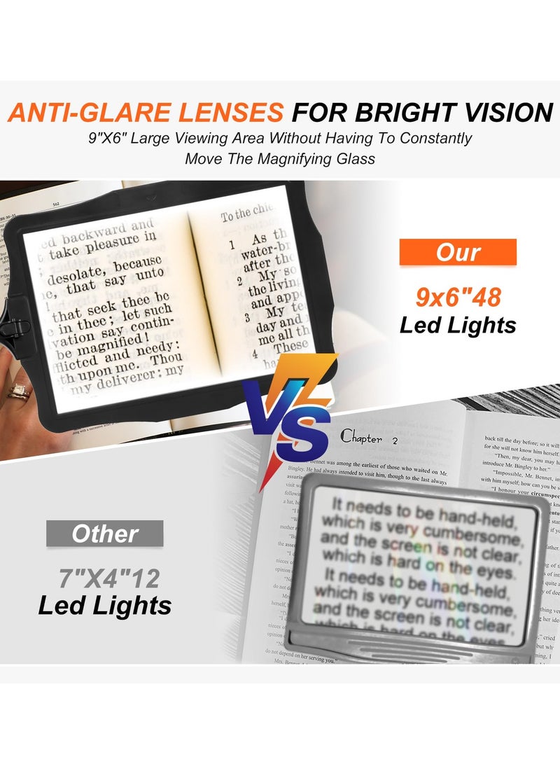 XiuWoo 10X Magnifying Glass Floor Lamp,Magnifying Glass with Light and Stand,3 Light Modes Rechargeable Floor Magnifying Glass,Suitable for Reading Sewing Crafts DIY Embroidery Close Work Magnifiers for Seniors - Image 5